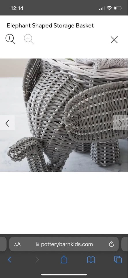 Pottery Barn Elephant storage basket - photo 2