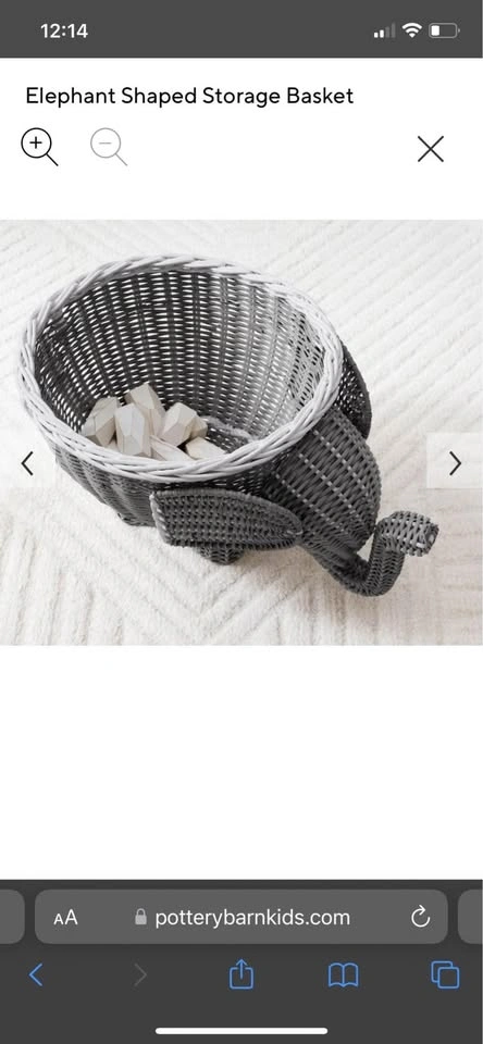 Pottery Barn Elephant storage basket - photo 3