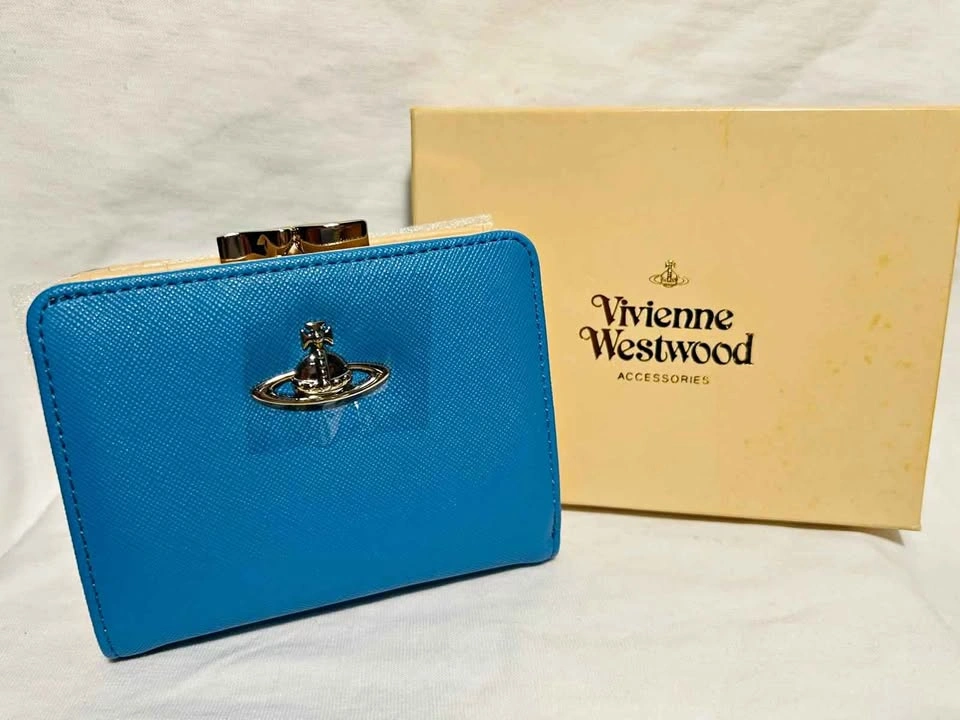 Vivienne Westwood Blue Wallet with Orb Logo [Authentic]