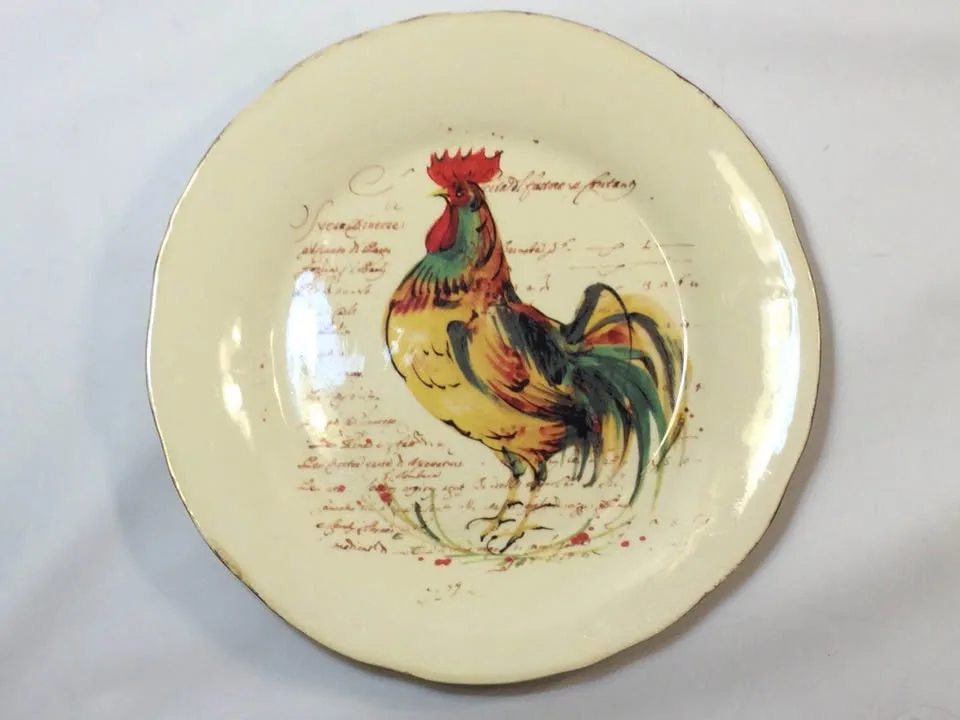 Vintage Large Sur La Table Italian Ceramic Rooster Plate image indicator(2)