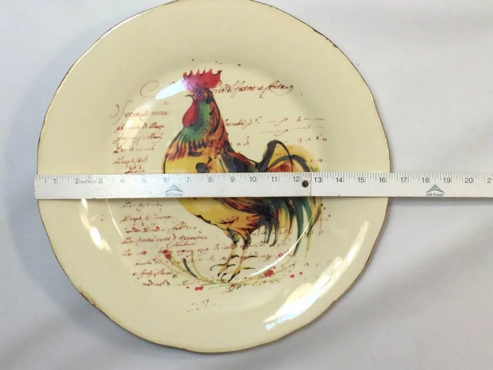 Vintage Large Sur La Table Italian Ceramic Rooster Plate image indicator(4)