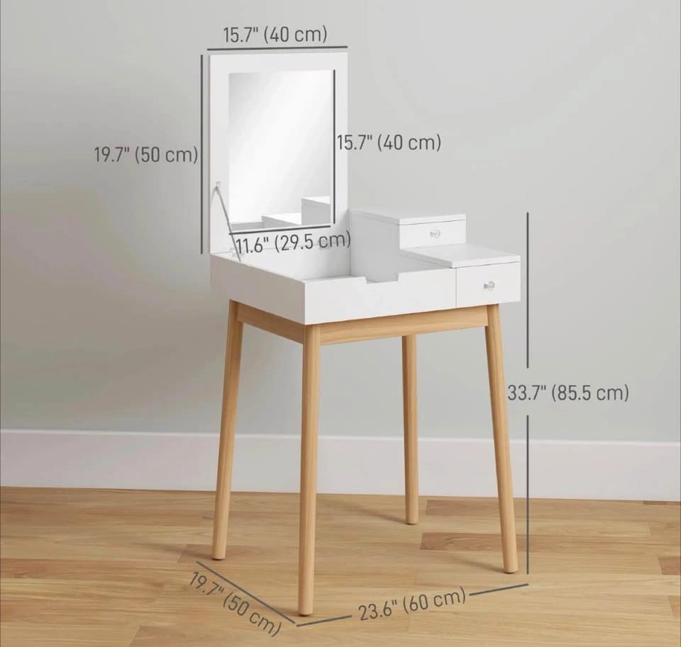 2-in-1 Makeup Vanity Table and Desk with Mirror - photo 5
