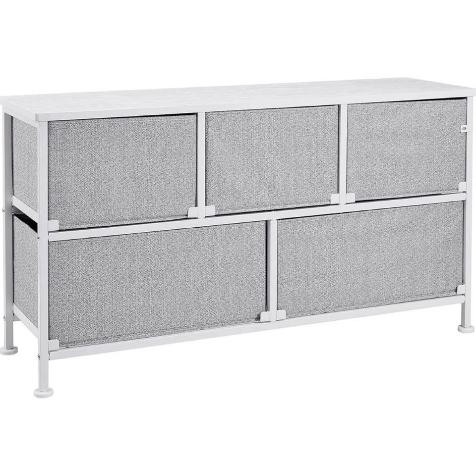 5-Drawer Storage Dresser - White/Grey - photo 5