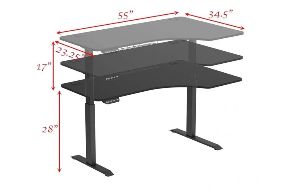 Electric Standing Desk - Black Corner Desk - photo 2
