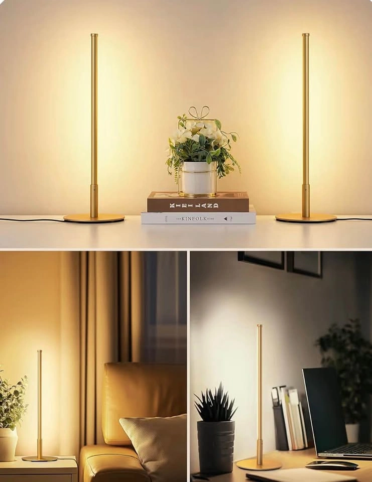 Gold LED Table Lamp, Dimmable Bedside Lamp, 2PCS - photo 4