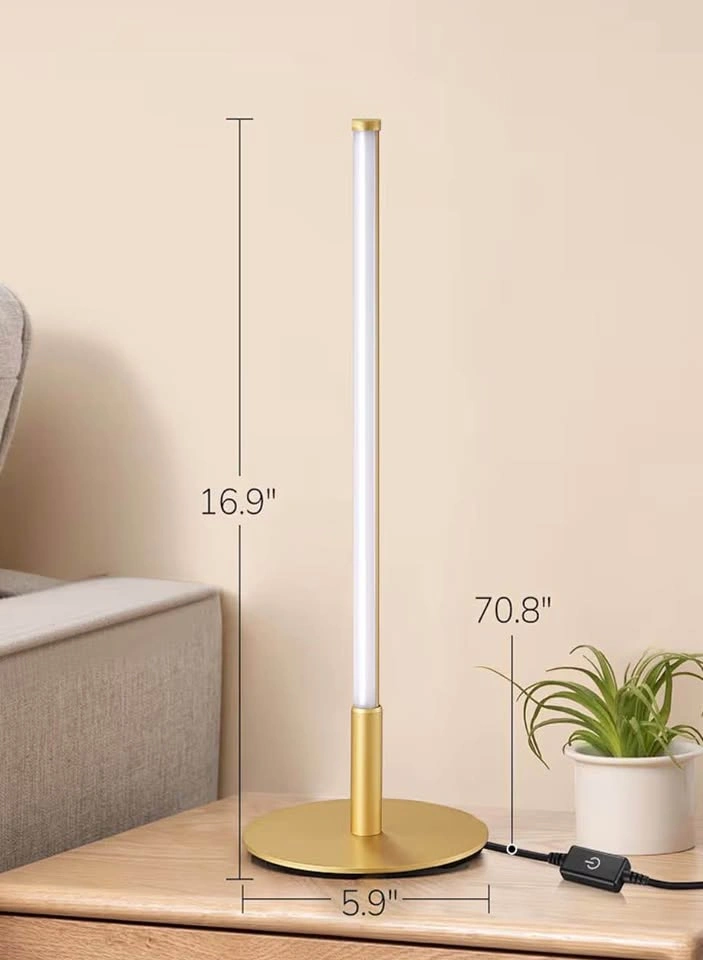 Gold LED Table Lamp, Dimmable Bedside Lamp, 2PCS - photo 5