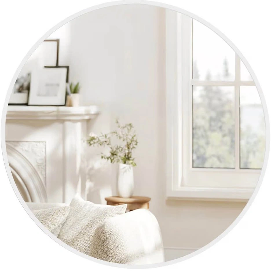 White Round Wall Mirror