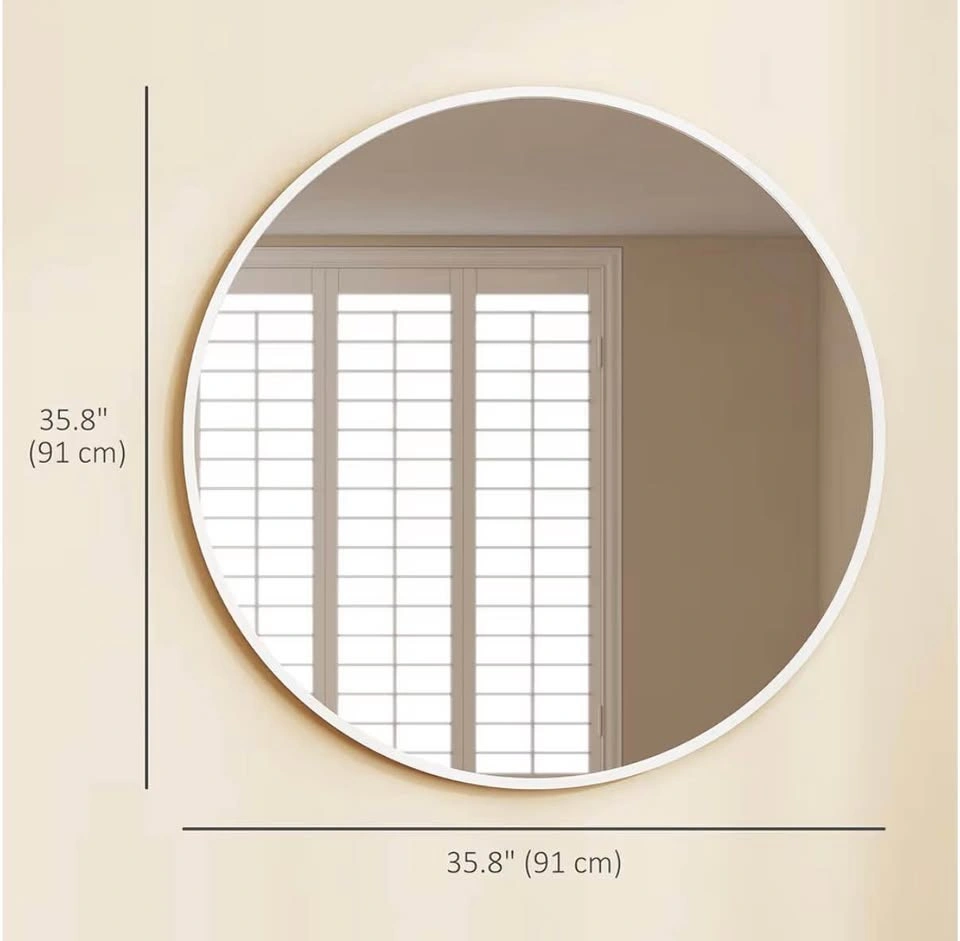 White Round Wall Mirror - photo 2