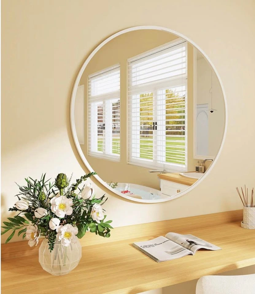 White Round Wall Mirror - photo 3