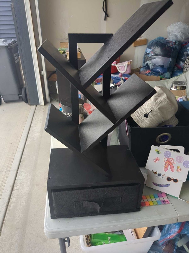 Black Tree Bookcase with Drawer