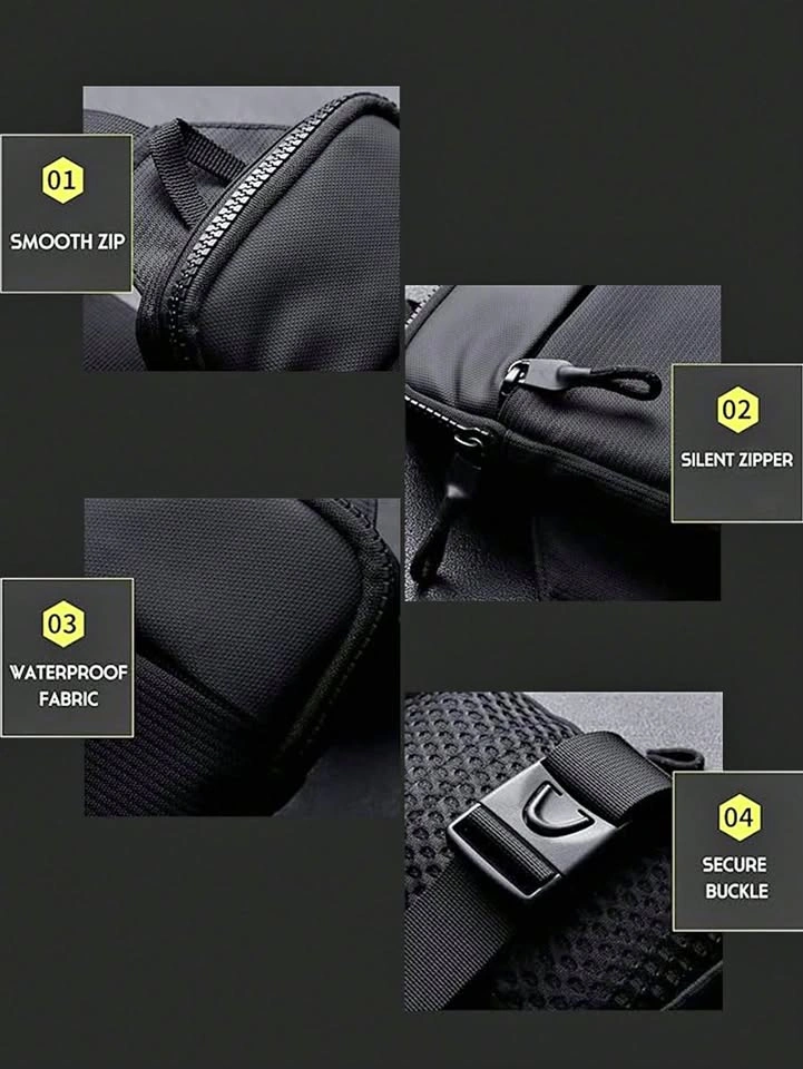 Black Waterproof Crossbody Sling Bag