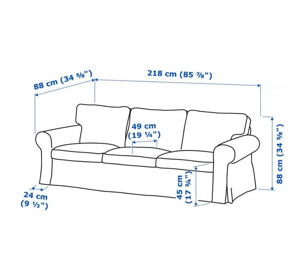 Ikea Ektorp 3 seater sofa dark grey - photo 5