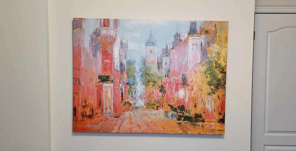European Street Scene Canvas Painting