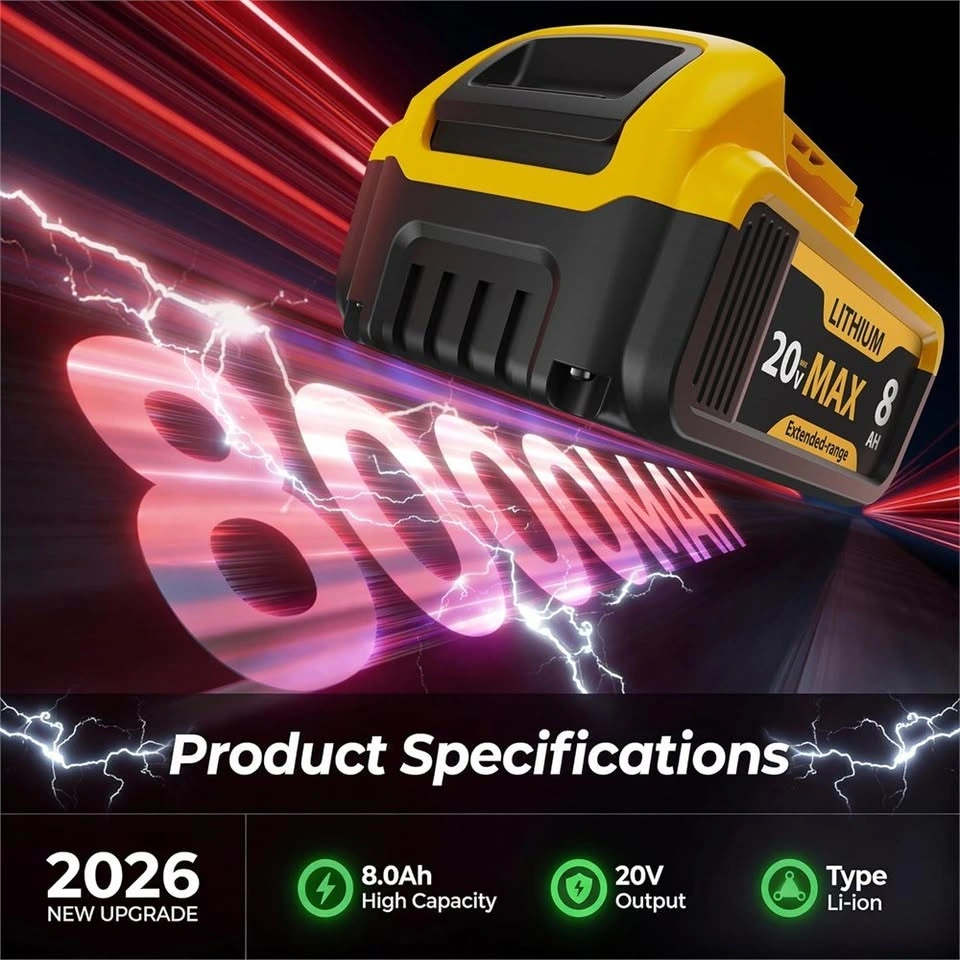 8000mAh Battery for DeWalt 20V MAX Tools - photo 3