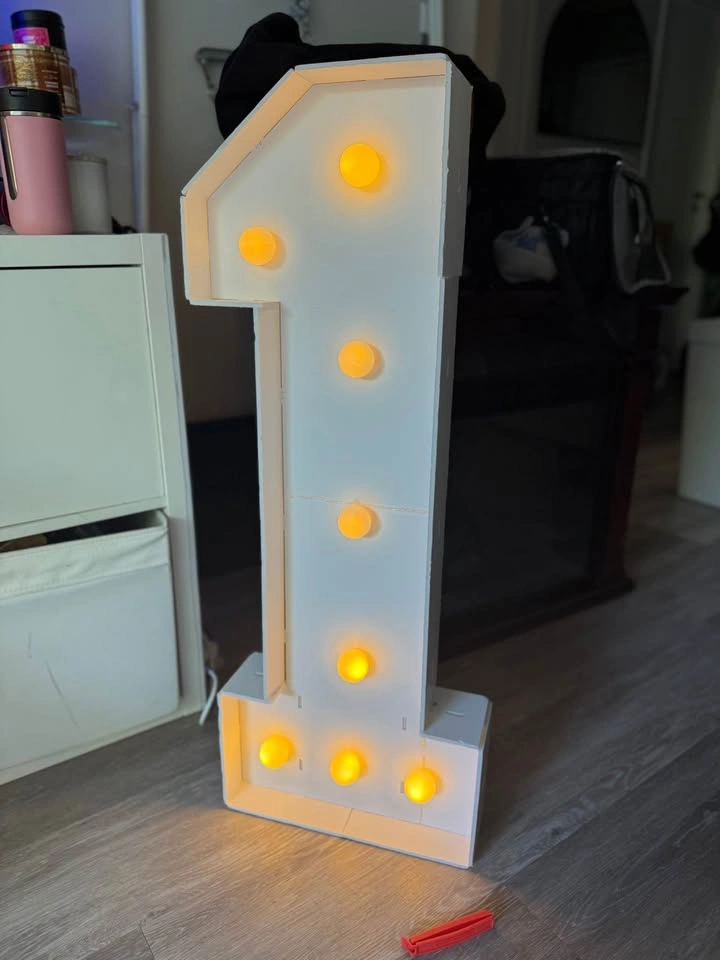 Large Light-Up Number 1 Marquee Sign - photo 3