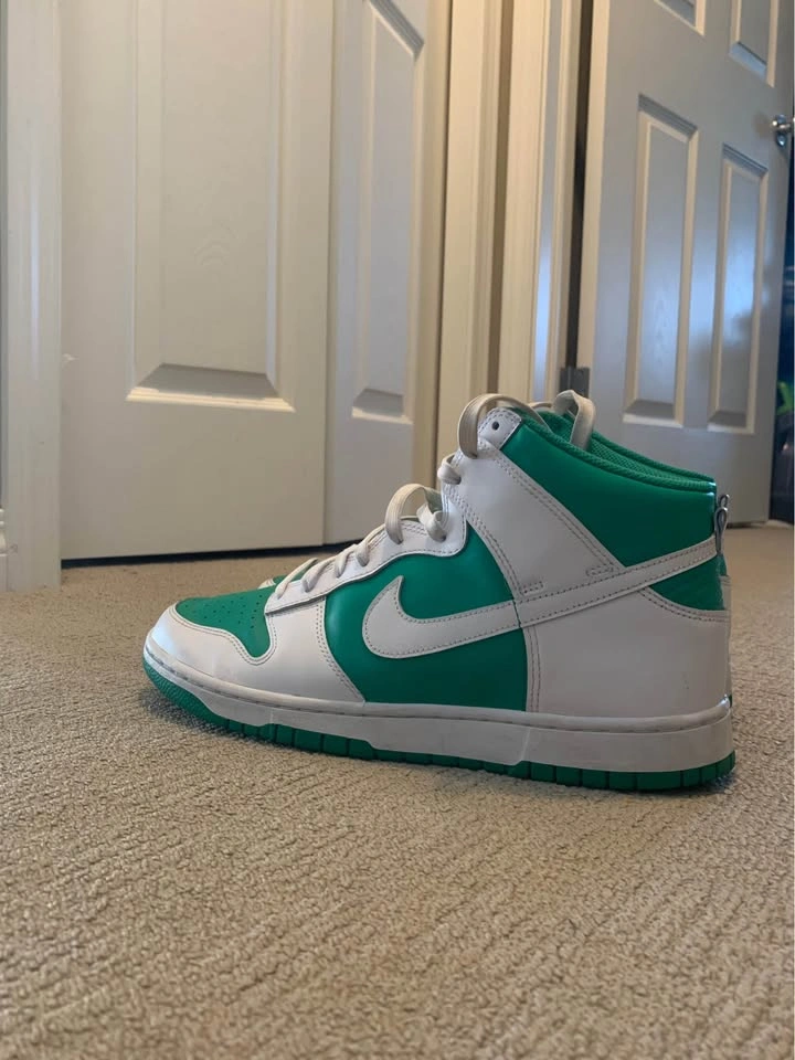 Nike Dunk High Green and White - photo 2