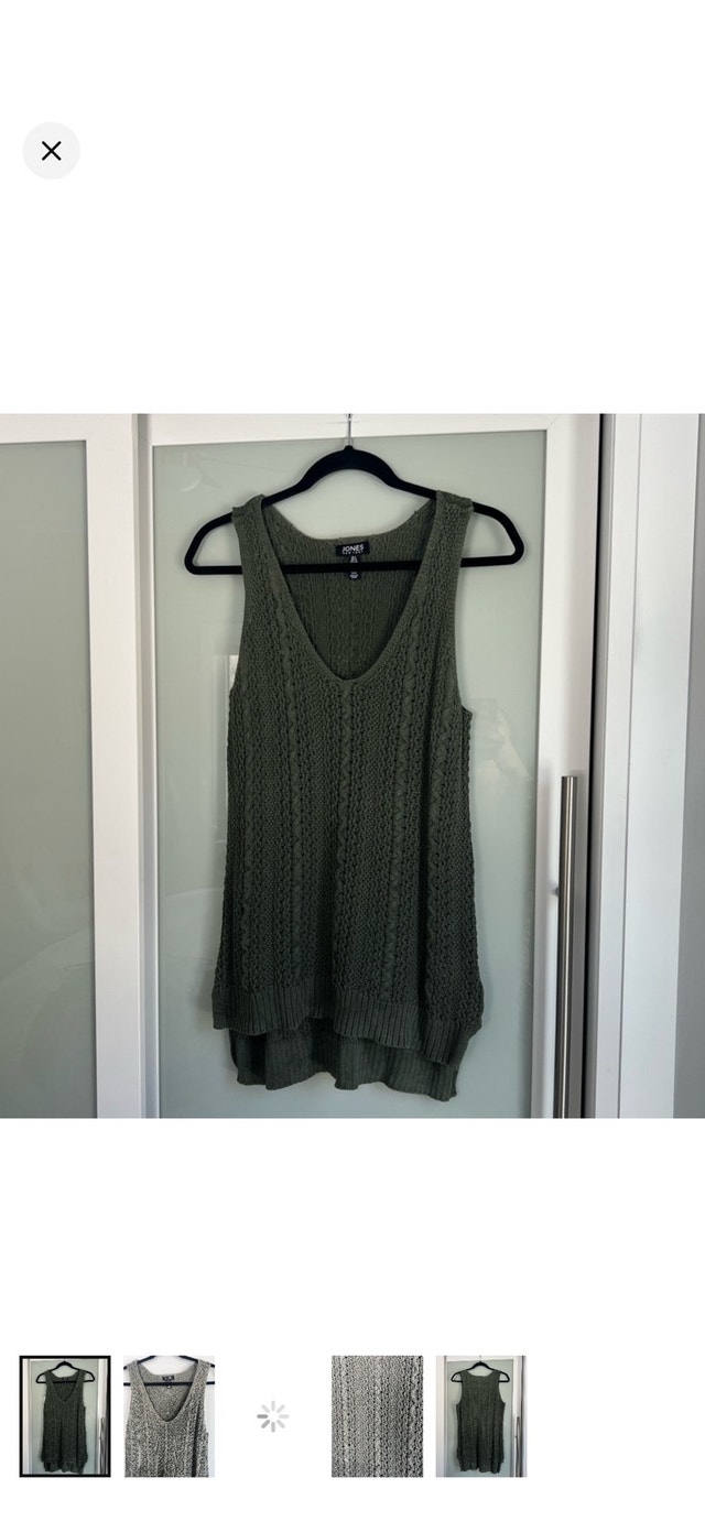 Jones New York Olive Green Sleeveless Sweater