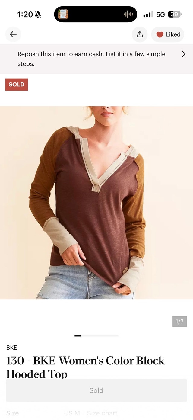 BKE Women's Color Block Hooded Top