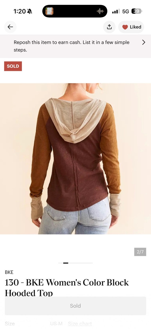 BKE Women's Color Block Hooded Top - photo 2