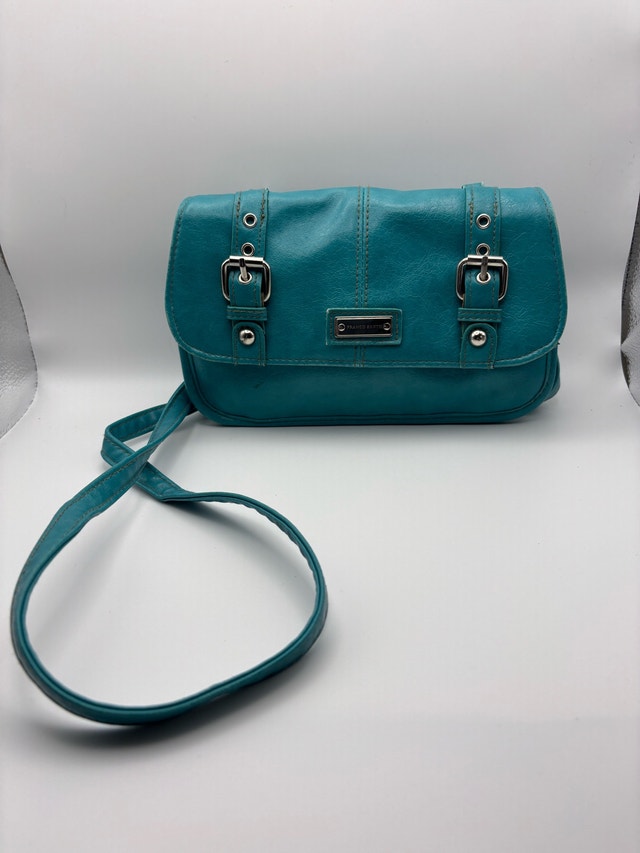 Franco Sarto Vintage Leather Teal Crossbody Bag