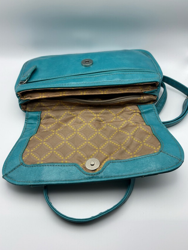 Franco Sarto Vintage Leather Teal Crossbody Bag - photo 4
