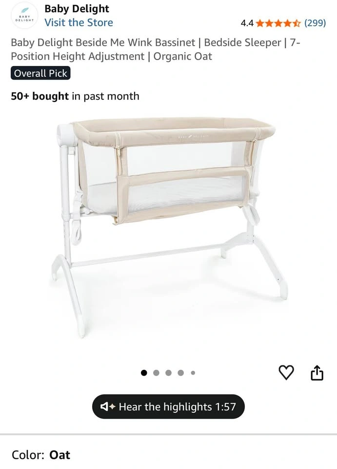 Baby Delight Beside Me Wink Bassinet | Bedside Sleeper - photo 5