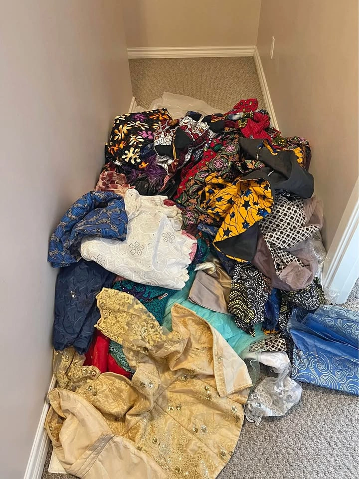 Lots of African clothes, gale, men’s hat. Some are new