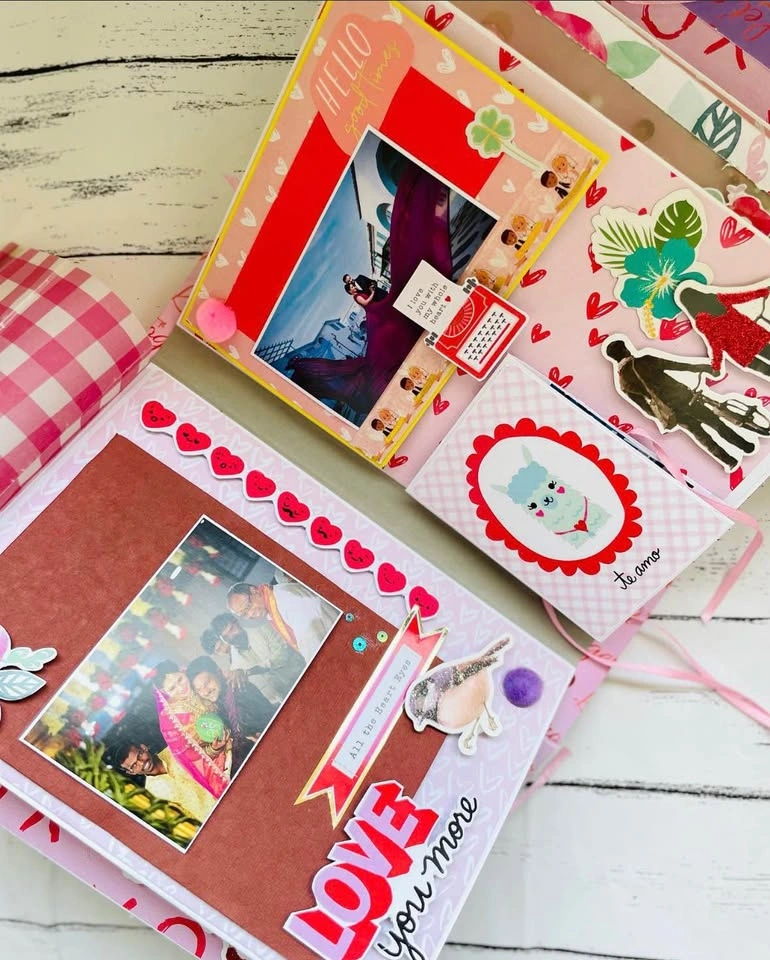 Sweet Love Themed Handmade Scrapbook Album - photo 3