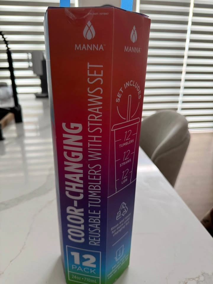 Manna Color-Changing Reusable Tumblers with Straws Set - photo 3
