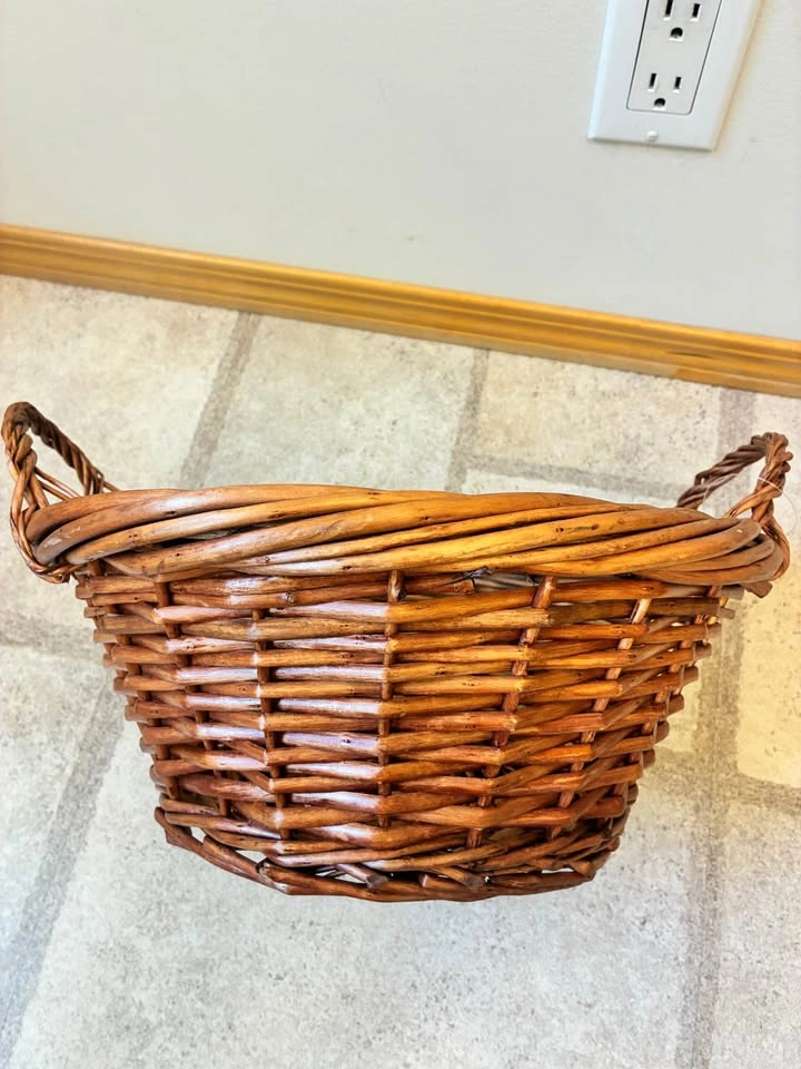 Handcrafted Round Wicker Basket with Handles - photo 2