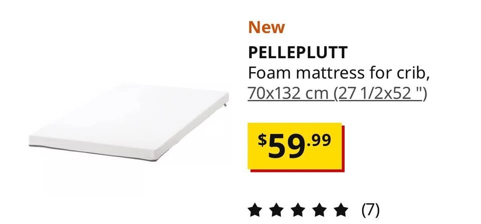 PELLEPLUTT Foam mattress for crib - photo 3