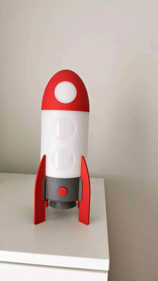 AFTONSPARV LED table lamp, rocket/multicolor