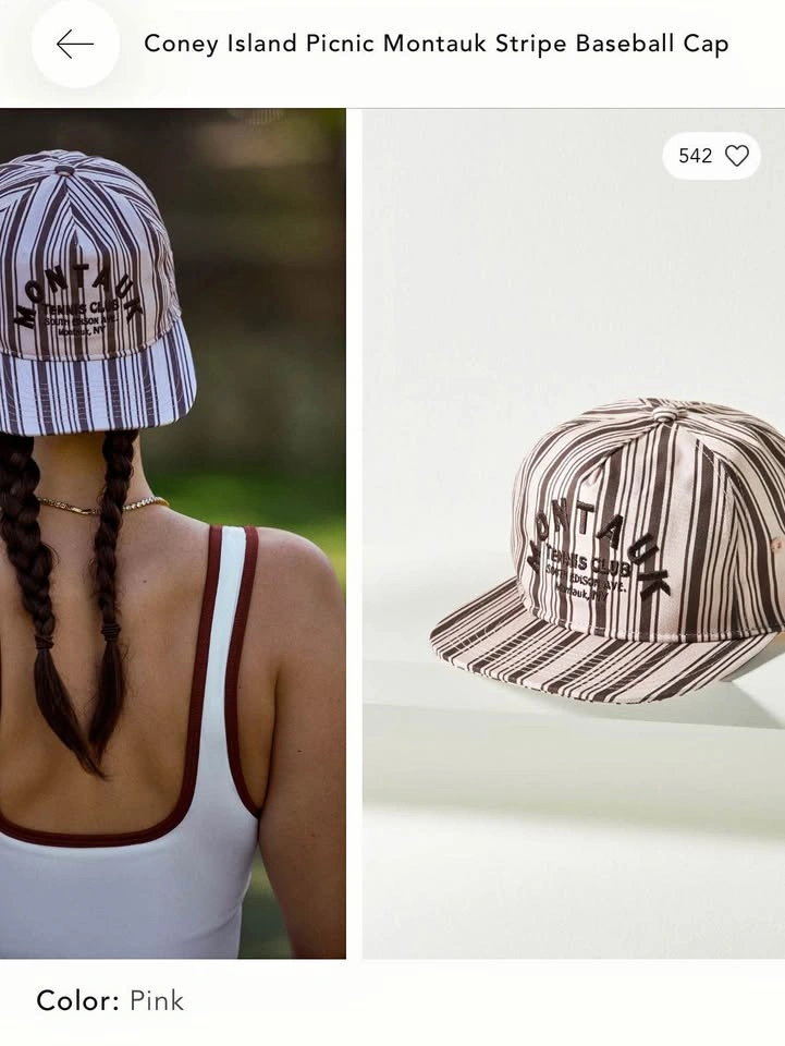 EEUC Anthropologie Montauk striped baseball cap