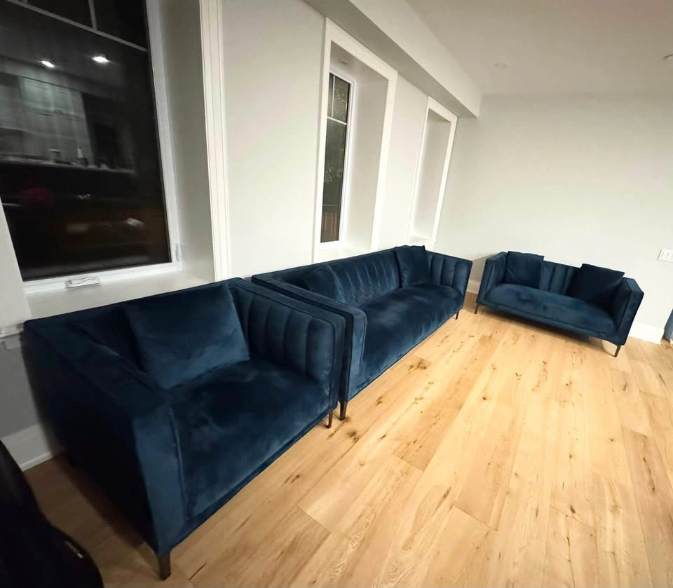 Navy Blue Sofa Set - photo 3