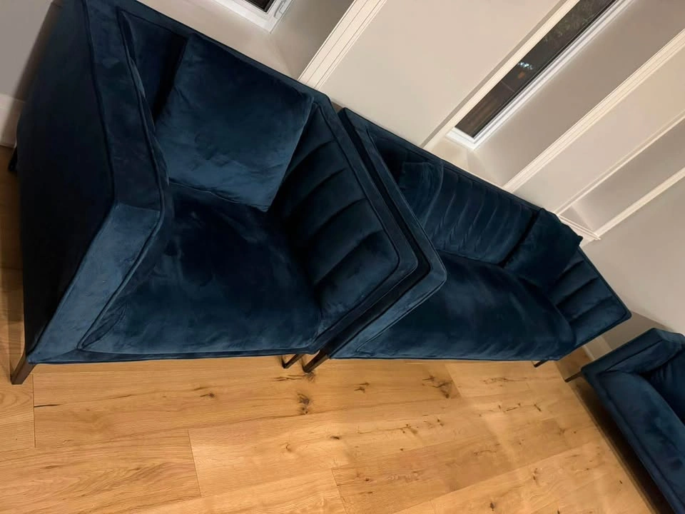 Navy Blue Sofa Set - photo 4