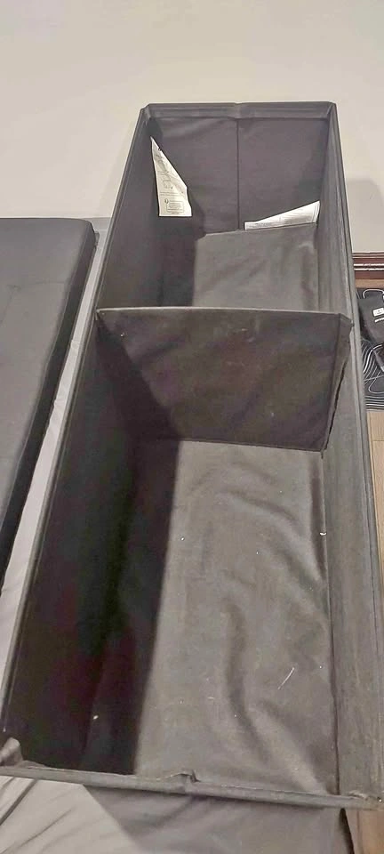 Ottoman for storage with divider