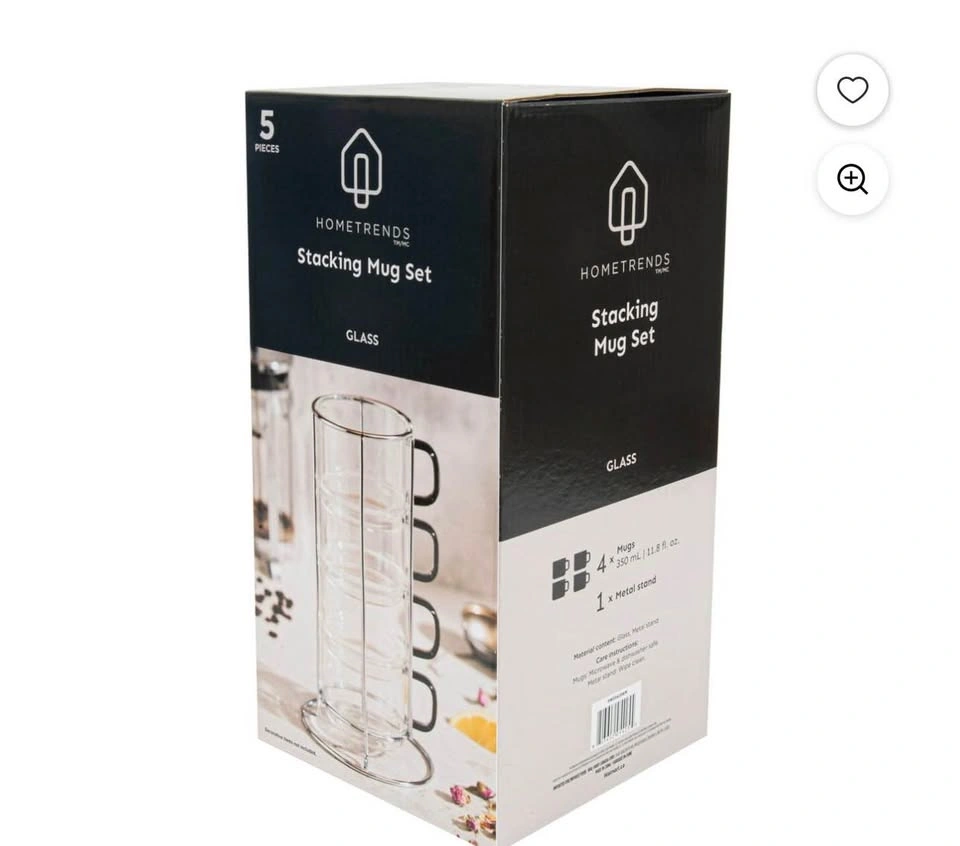 HOMETRENDS INC 5 Piece Glass Stacking Mug Set - photo 3