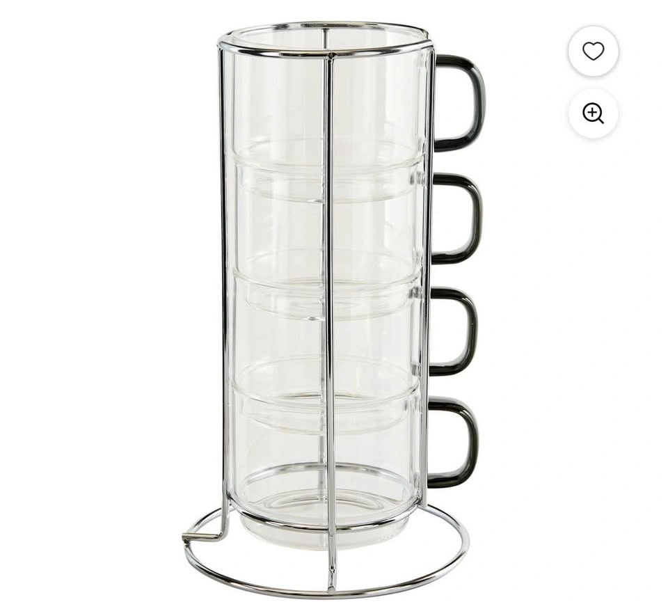HOMETRENDS INC 5 Piece Glass Stacking Mug Set - photo 4
