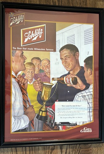 Schlitz Beer Man Cave, Golf Themed, framed poster, 26 x 20 - photo 2