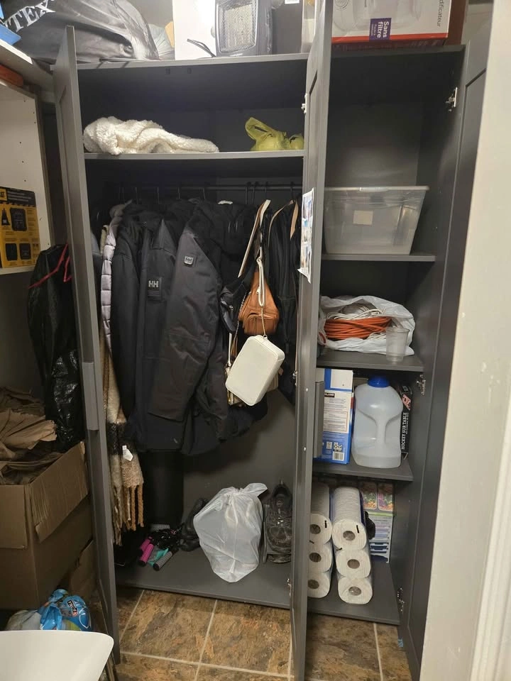 Gray IKEA BRIMNES 3-Door Closet (Save time, it's assembled!) - photo 3