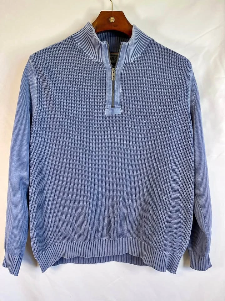 Tommy Bahama Men’s XL Casual Knit Sweater: indigo faded wash