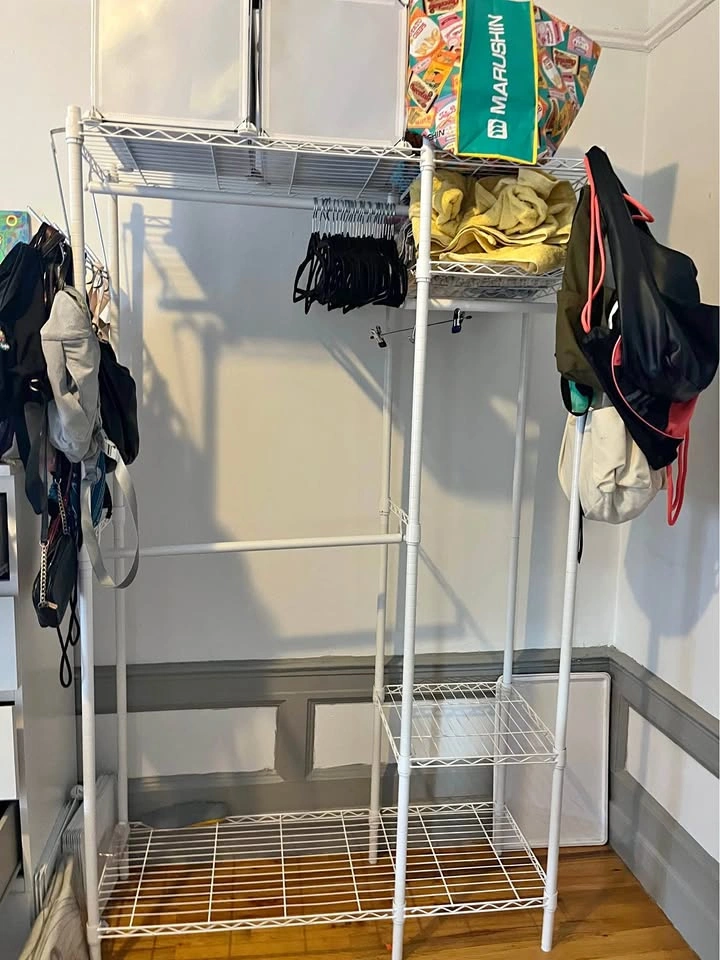 Heavy Duty Clothes Rack 4 Tiers Wire Shelving Garment Racks