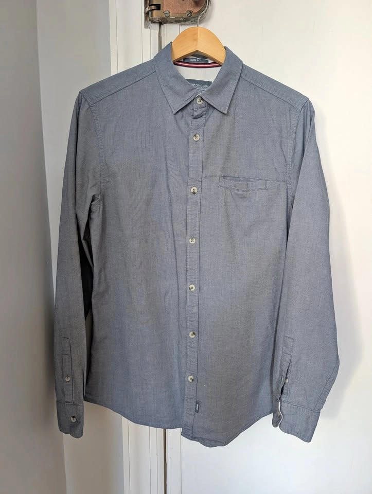 Cropp Men's Casual Button-down shirt (Gray) (Medium)