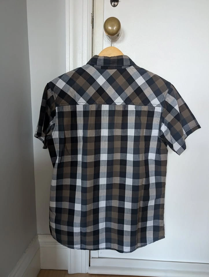 Cropp Men's Casual Plaid Button-down shirt (Green-Blue) (Small) - photo 2