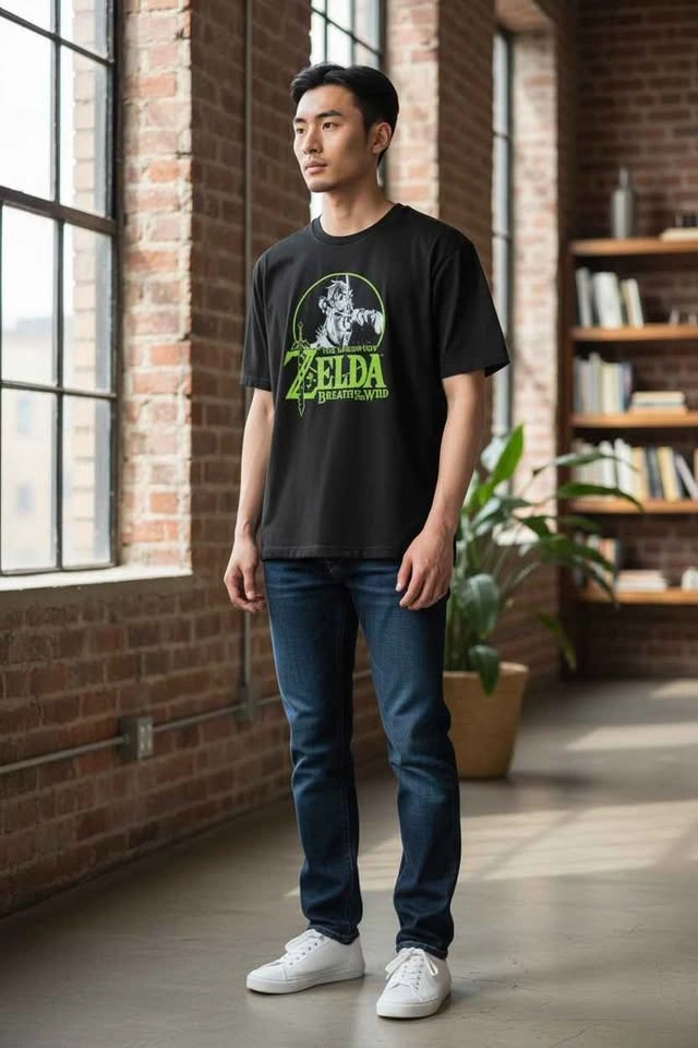 The Legend of Zelda Breath of the Wild Link Graphic Tee Black T‑ - photo 3