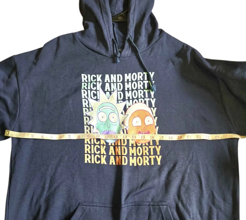 Rick and Morty Hoodie XL Black Graphic Pullover - photo 4
