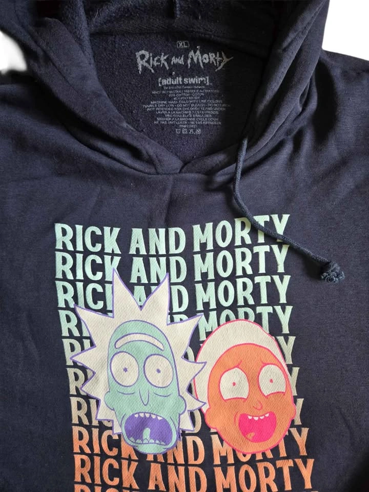 Rick and Morty Hoodie XL Black Graphic Pullover - photo 5