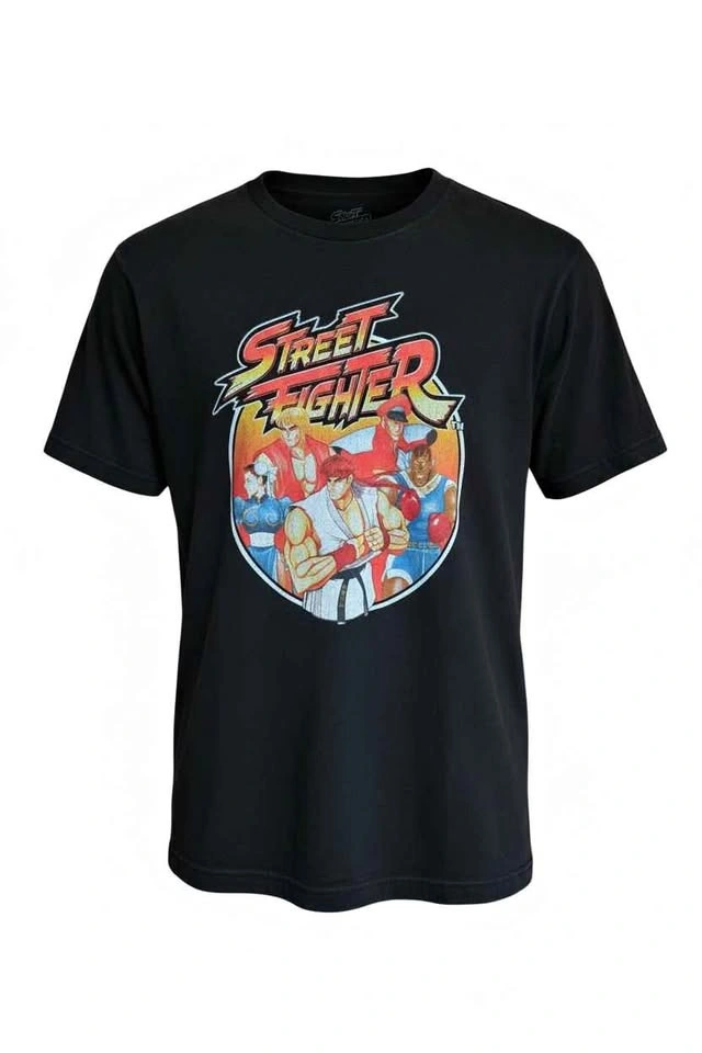 Street Fighter Graphic T-Shirt Men’s Size M Black Capcom