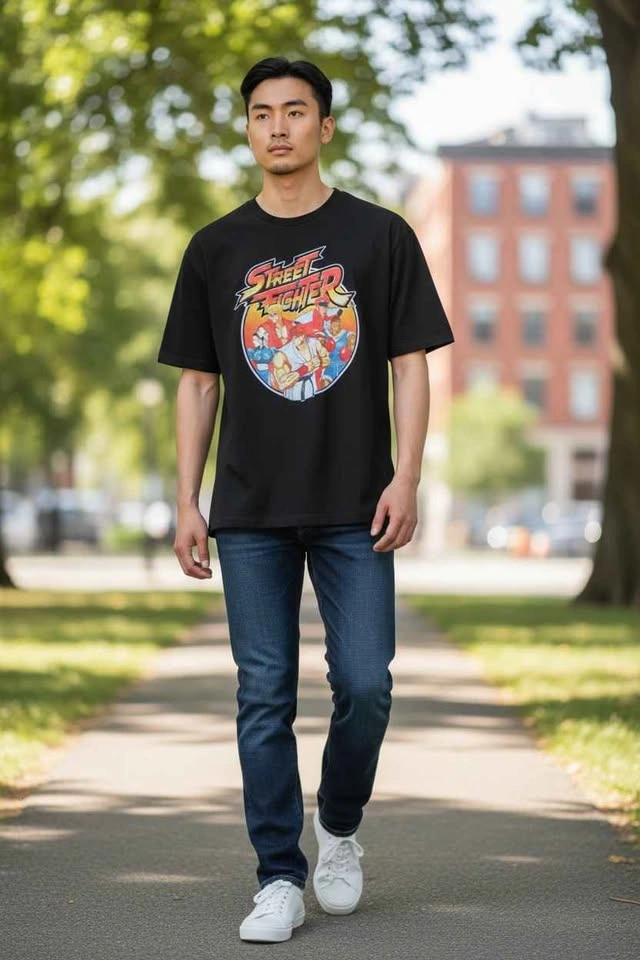 Street Fighter Graphic T-Shirt Men’s Size M Black Capcom - photo 2