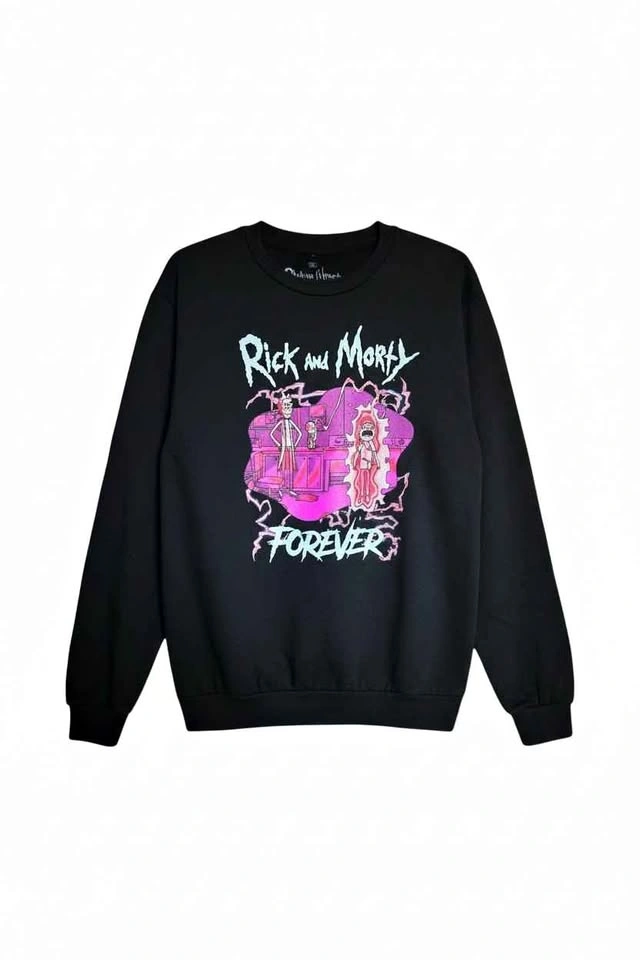 Rick and Morty Forever Graphic Tee XL Black Adult Swim Official